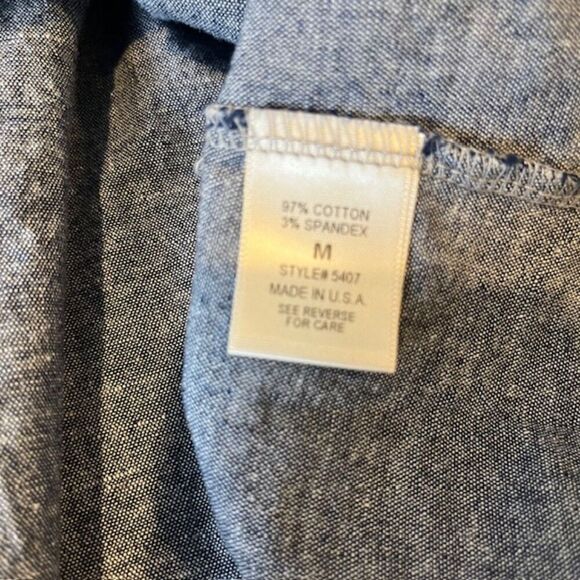 Freeway Chambray Skirt Pockets Back Zip Pintuck Blue Denim Look Size Medium - Picture 5 of 8